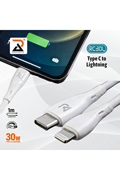 Radalifestyle RC30L - محول من النوع C إلى Lightning، 6 أمبير - 30 واط، طول 1 متر