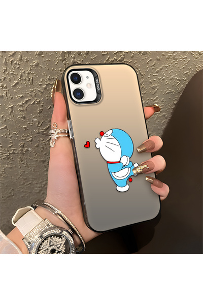 Hontinga حافظة سيليكون رفيعة مقاومة للصدمات بنمط دورايمون متوافقة مع هاتف آيف...