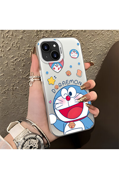 Hontinga حافظة سيليكون رفيعة مقاومة للصدمات بنمط دورايمون متوافقة مع هاتف آيف...