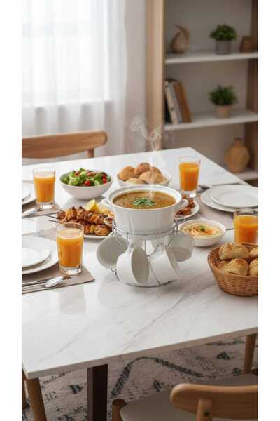 Generic Set of 8 soup bowls with a unique and elegant design and serving bowls.