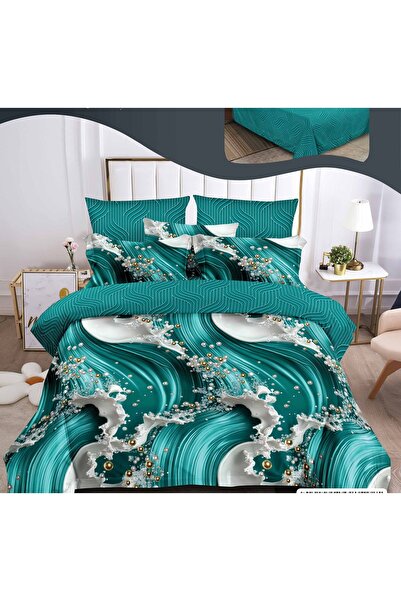 Casa de Vis Double bed linen set, satin cotton, 180x200 cm, 6 pieces, with el...