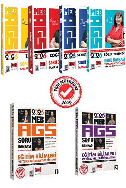 Yargı Yayınları 2026 MEB-AGS - Eğitim Bilimleri Tamamı Çözümlü Soru Bankası S...
