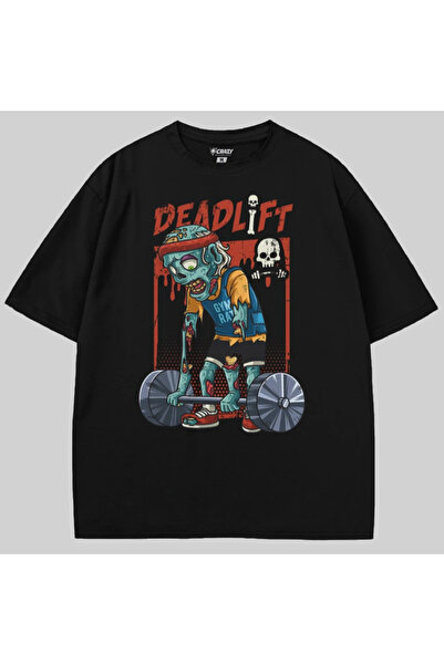 Crazy Zombie Deadlift Weight Lifting Halloween Fitness g Oversized T-Shirt