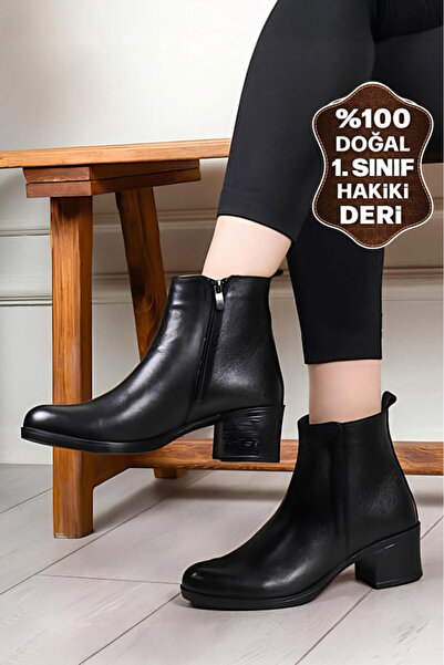 SHOUGO Genuine Leather Women's Daily Zippered Orthopedic Women's Leather Boots