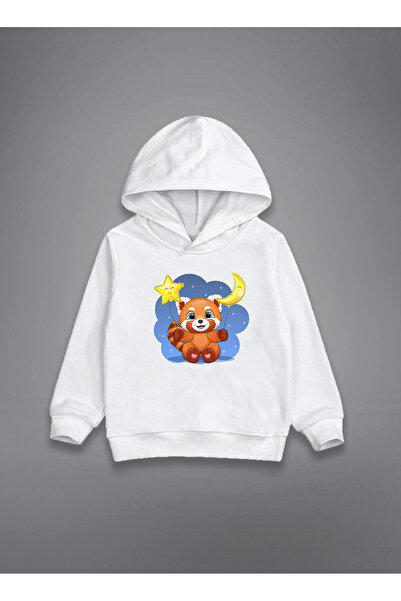 MODA Детска суитшърт с качулка и мечешки принт