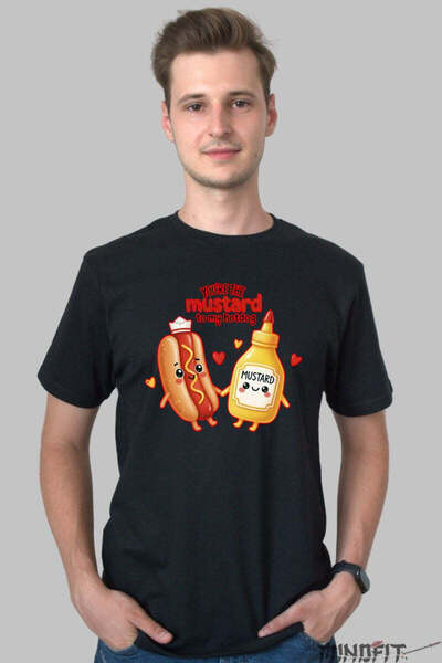 GILDAN Tricou Valentine S Day Cuplu Mustarul Pentru Hotdogul Meu Barbat
