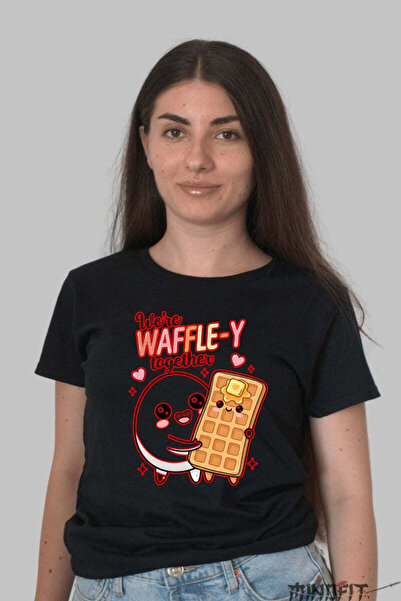 GILDAN Tricou Valentine S Day Cuplu We Re Waffle Y Together Dama