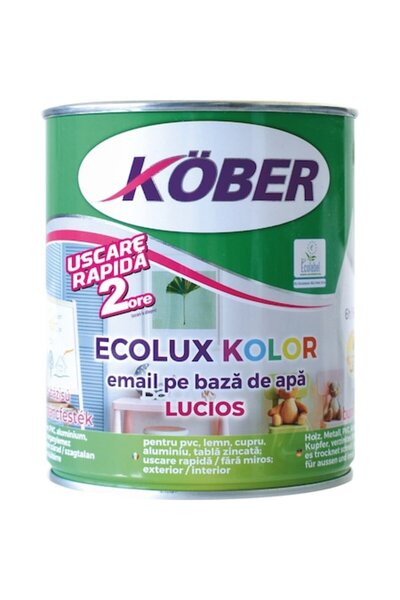 Kober Vopsea pe bază de apă Ecolux Kolor Alb Lucios 0,6 L
