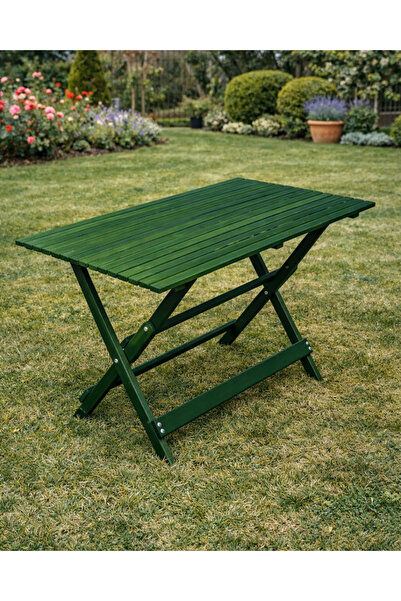 ALAÇAM MOBİLYA Büyük Katlanır Ahşap Masa – Dayanıklı Bahçe Balkon Masası