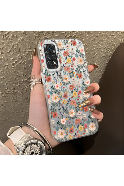Hontinga Redmi Note 12S Uyumlu çiçek dalı Desenli Şok Geçirmez İnce Silikon K...