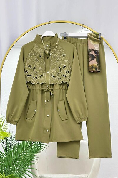 VOLT CLOTHİNG Set din două piese cu detalii din dantelă și pantaloni