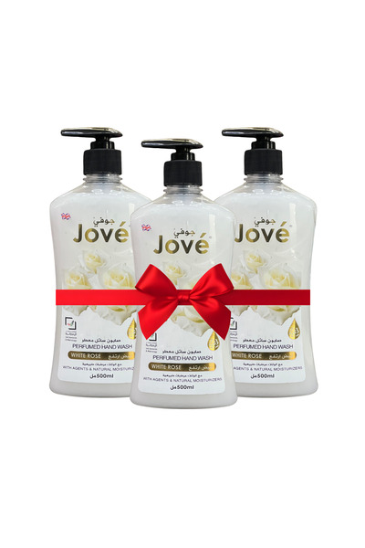 Jove غسول اليدين بالورد الأبيض ٥٠٠ مل، عبوة من ٣ قطع - منظف لطيف ومرطب لليدين...