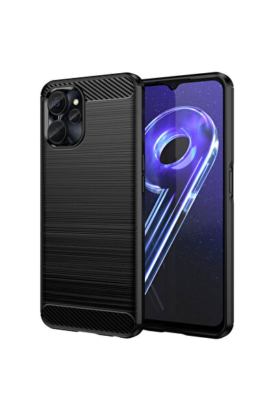 OEM Realme 9i/10 5G Carbon Series Μαύρη εύκαμπτη θήκη - Προστασία από κραδασμούς