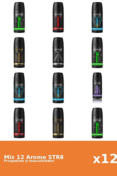 str8 Set 12 Mix STR8: 2x Înainte, 3x FR34K, 1x Joc, 2x Cod Roșu, 1x Ascensiun...