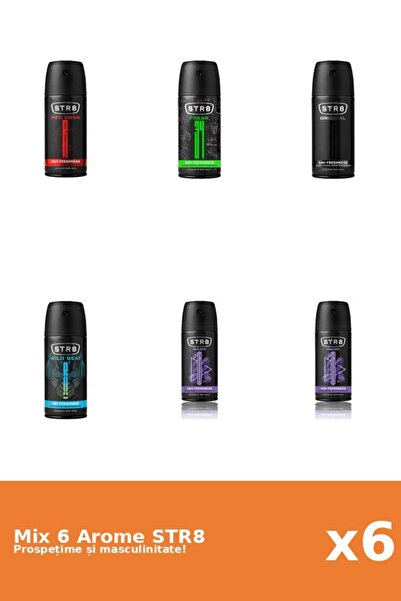 str8 Set 6 Mix STR8: 1x FR34K, 2x Joc, 1x Original, 1x Cod Roșu, 1x Wild Beat