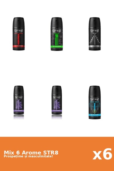 str8 Set 6 Mix STR8: 1x FR34K, 2x Game, 1x Red Code, 1x Rise, 1x Wild Beat