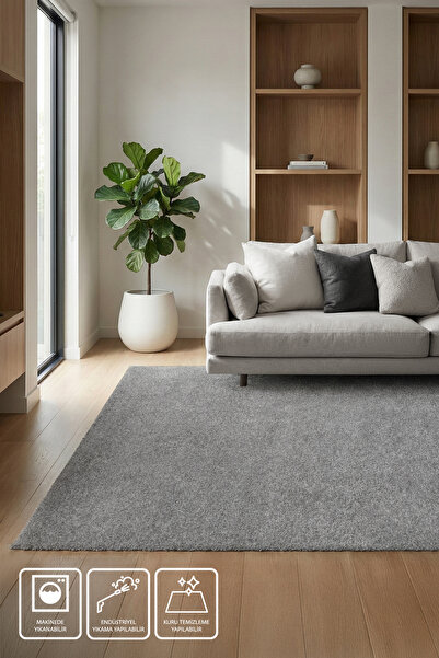 PetraHome Craft Salon Oturma ve Çocuk Odası Yumuşak Dokulu Tuft Halı- Gri