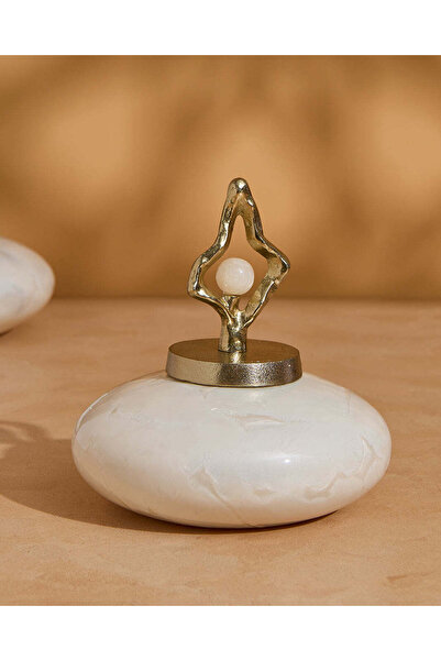 REDTAG مرطبان زجاجي مزخرف باللونين الأبيض والذهبي