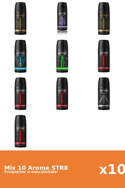 str8 Set 10 Mix STR8: 2x Înainte, 1x FR34K, 1x Joc, 4x Cod Roșu, 1x Ascensiun...