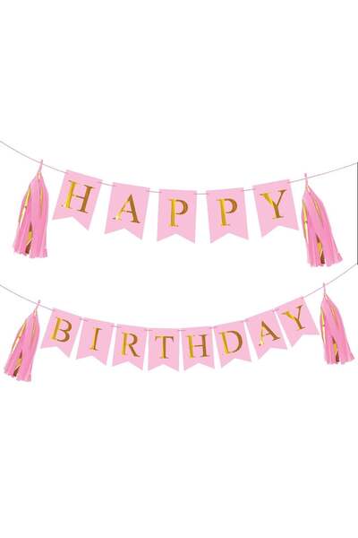 OEM Ροζ πανό για πάρτι με κρόσσια από χρυσό φύλλο αλουμινίου 3μ