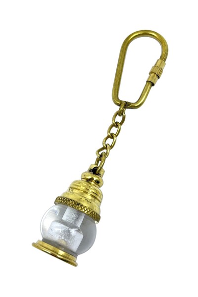 Bıyıklı Tobacco Vintage Look Glass and Brass Gas Lamp Keychain