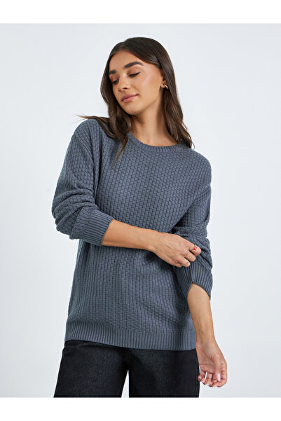 Styli Women Textured Knit Sweater