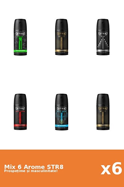 str8 Setul 6 Mix STR8: 2x Înainte, 1x FR34K, 1x Cod Roșu, 1x Rise, 1x Ritm Să...