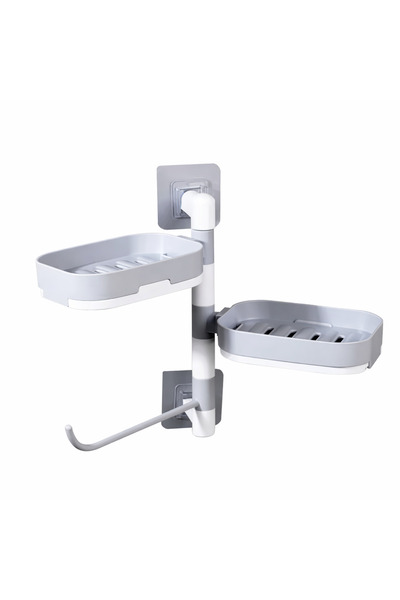 China Made Bathroom Rack with 2 Shelves and Hook, Adhesive Mount