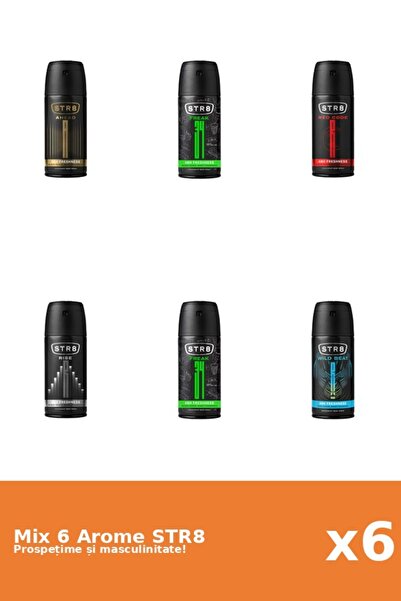 str8 Setul 6 Mix STR8: 1x Înainte, 2x FR34K, 1x Cod Roșu, 1x Rise, 1x Ritm Să...