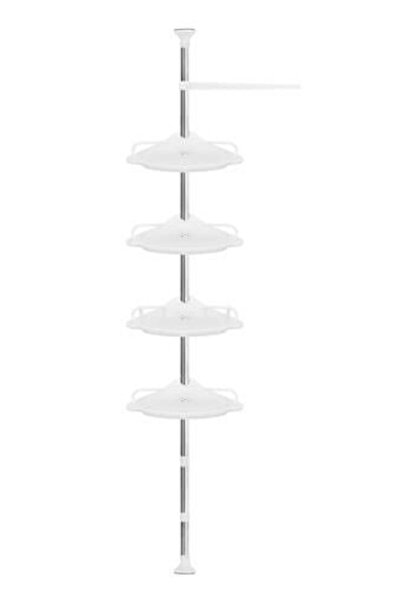 Selgot Telescopic Bathroom Shelf with 4 Levels, Towel Holder, Corner Mount