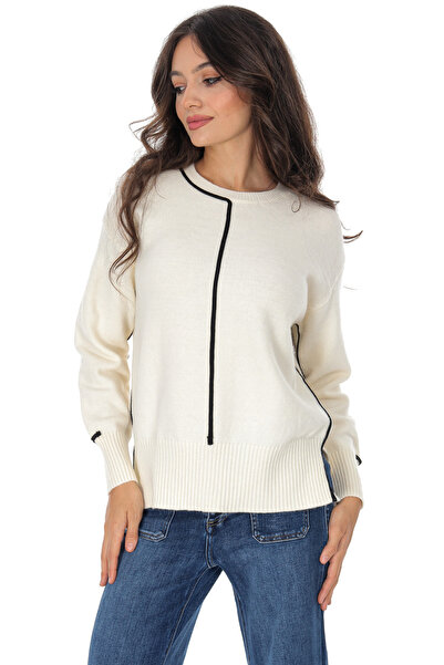 ROHBOUTIQUE Casual sweater with contrasting stripe Grena