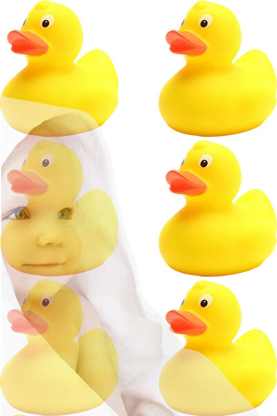 Pofika Ses Çıkaran Vinil 3'lü Sarı Ördek Yavrusu Suda Yüzen Yellow Duck