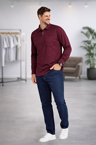 BayBayan Men's Interlock Fabric Basic Casual Shirt Collar Sweater