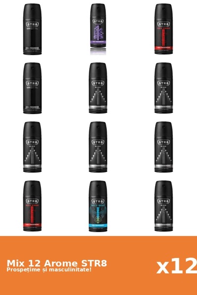 str8 Set 12 Mix STR8: 1x Joc, 2x Original, 2x Cod Roșu, 6x Rise, 1x Wild Beat