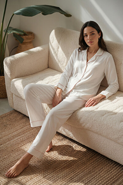 Espuar 765 Women's Combed Cotton Buttoned Pajama Set