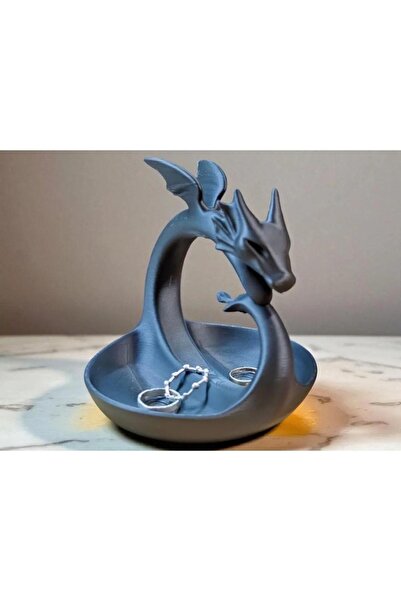 volterra decoration Ejderha Figürlü Takı Standı - Dekoratif Yüzük Ve Küpe Org...
