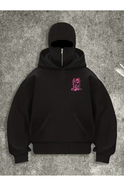 Flaubert Unisex Snow Masked Ninja Sweatshirt Hoodie 3-Ply Thick Zippered