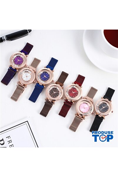 QUARTZ Ladies Watch with Blue Magnetic Bracelet and Rhinestones CDQZ093