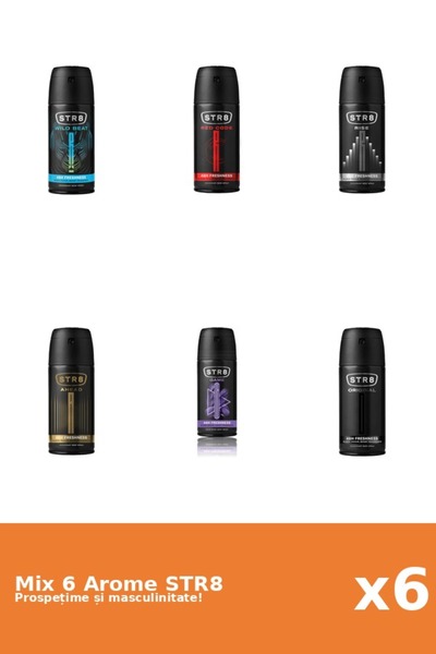 str8 Set 6 Mix STR8: 1x Înainte, 1x Joc, 1x Original, 1x Cod Roșu, 1x Ascensi...