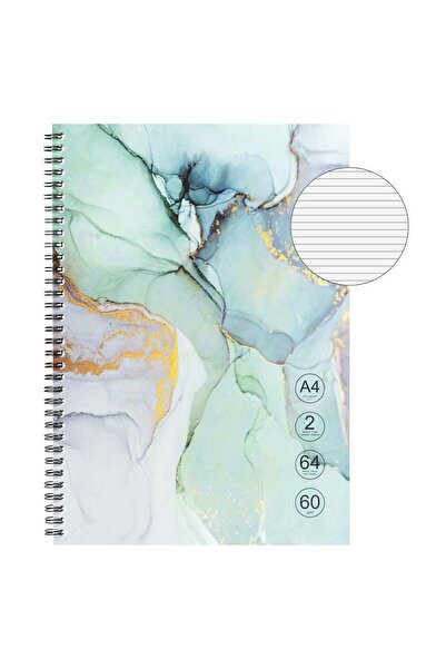 OEM Caiet A4 Dictando Turcoaz Marble cu Spirala & 2 Subiecte - 64F