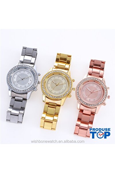 Geneva Elegant Silver Round Women's Watch with Metal Bracelet and Rhinestones...