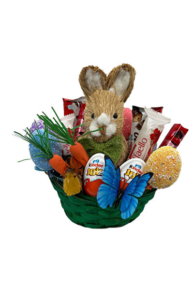 velve Cos cadou de Paste,selectie dulciuri,Praline, iepuras decorativ,oua dec...