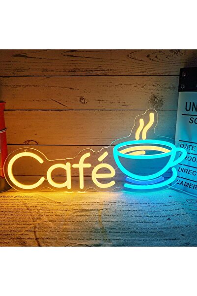 Slasa Café Time LED Neon Sign 18x40 cm Wall Light for Coffee Shops & Bars