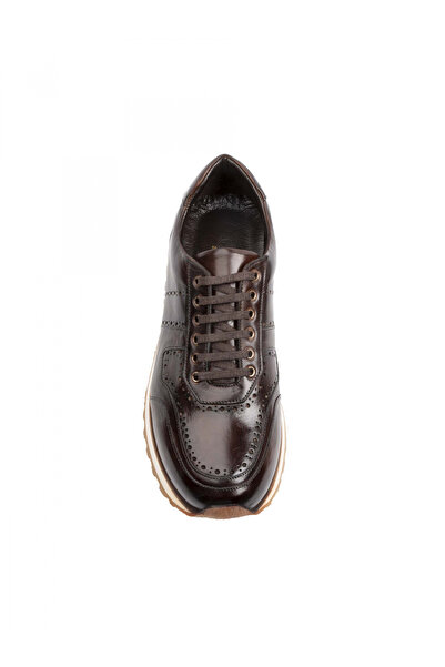 Evanto Shoes Sneakers din piele pentru bărbați Chocolate Brown Sneakers