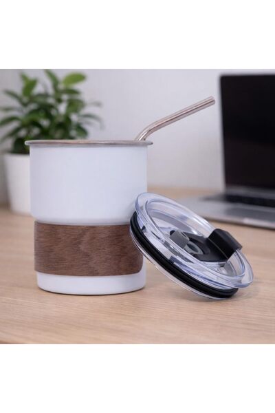 Generic Insulated Stainless Steel Tumbler Beverage Mug with Lid & Steel Straw...