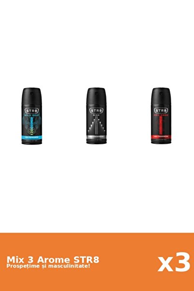 str8 Set 3 Mix STR8: 1x Red Code, 1x Rise, 1x Wild Beat