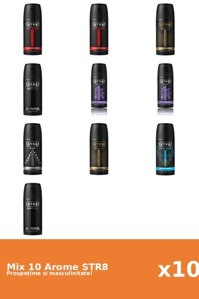 str8 Set 10 Mix STR8: 2x Înainte, 2x Joc, 2x Original, 2x Cod Roșu, 1x Ascens...
