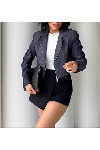 Kedi Fashion Vatkalı crop ceket