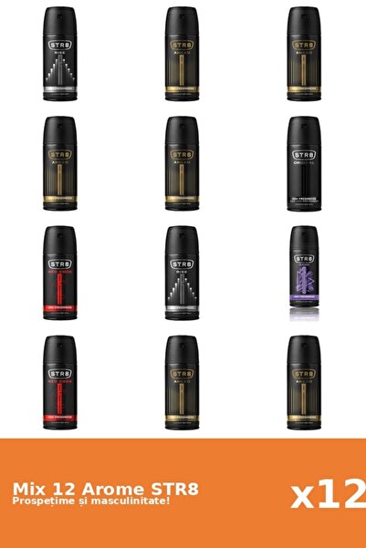 str8 Set 12 Mix STR8: 6x Înainte, 1x Joc, 1x Original, 2x Cod Roșu, 2x Ascens...