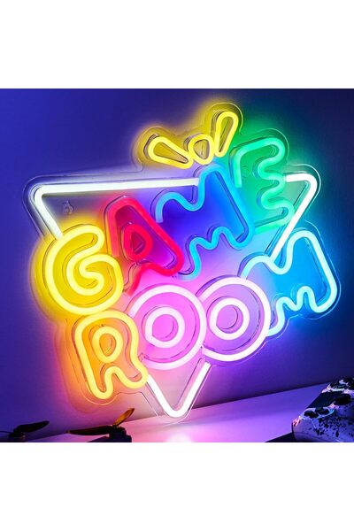 Slasa Game Room LED Neon Sign 32x34 cm Wall Light for Gamer & Youth Room